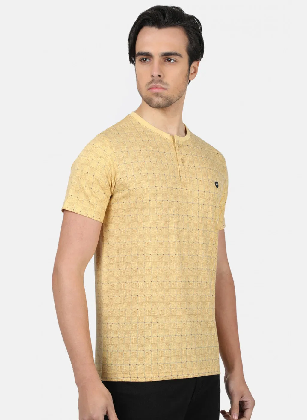 Men Mustard Printed T-Shirts