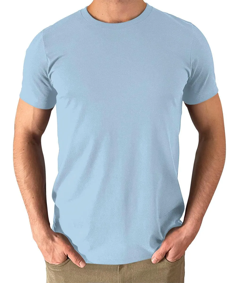 Men's Baby Blue T Shirts Premium Casual Short Sleeve Classic Fit Crew Neck Shirts