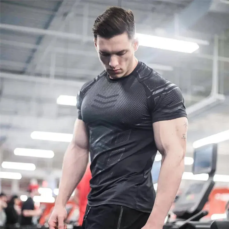 Men's Compression T-Shirt. Men's Shirts Skinny Tee Shirt. Men's Gym T-Shirts. Running T-Shirt. Fitness Sports T-Shirts.