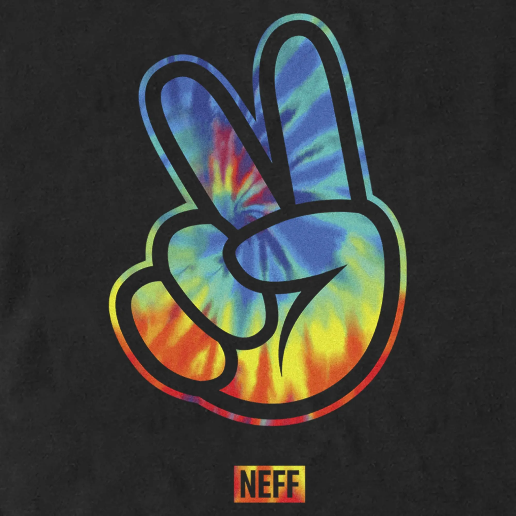 Men's NEFF Rainbow Tie-Dye Peace Fingers T-Shirt