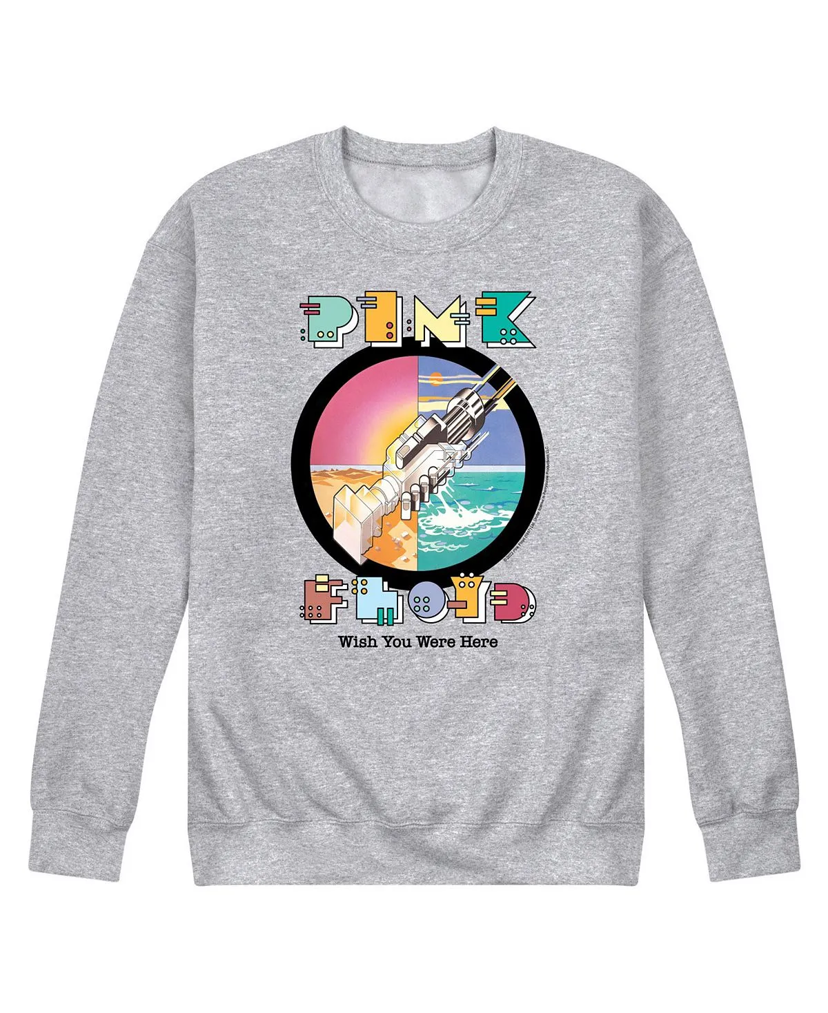 Men's pink floyd wish you were here AIRWAVES fleece T-shirt, gray