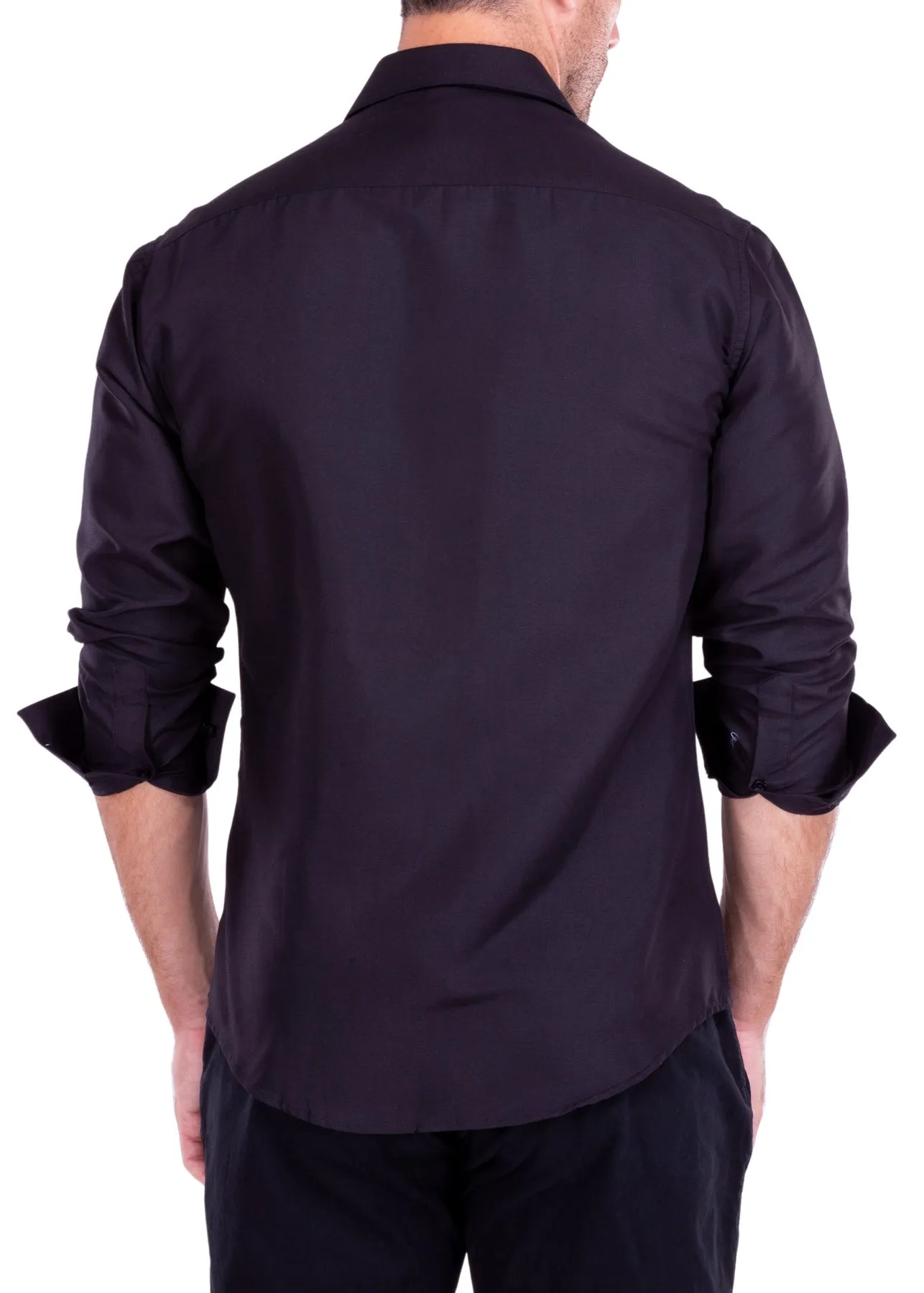 Men's Plain Formal/Casual Shirt Long Sleeves | 212350P Black, Navy, Red, Royal, Red, White