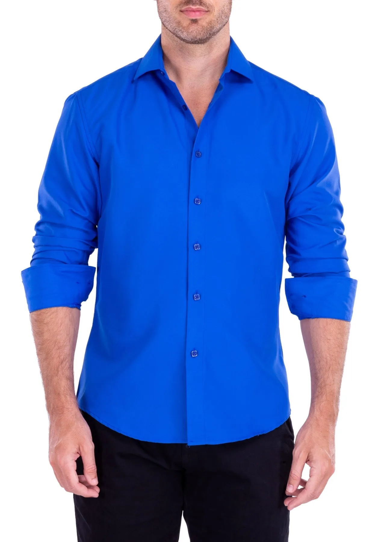 Men's Plain Formal/Casual Shirt Long Sleeves | 212350P Black, Navy, Red, Royal, Red, White