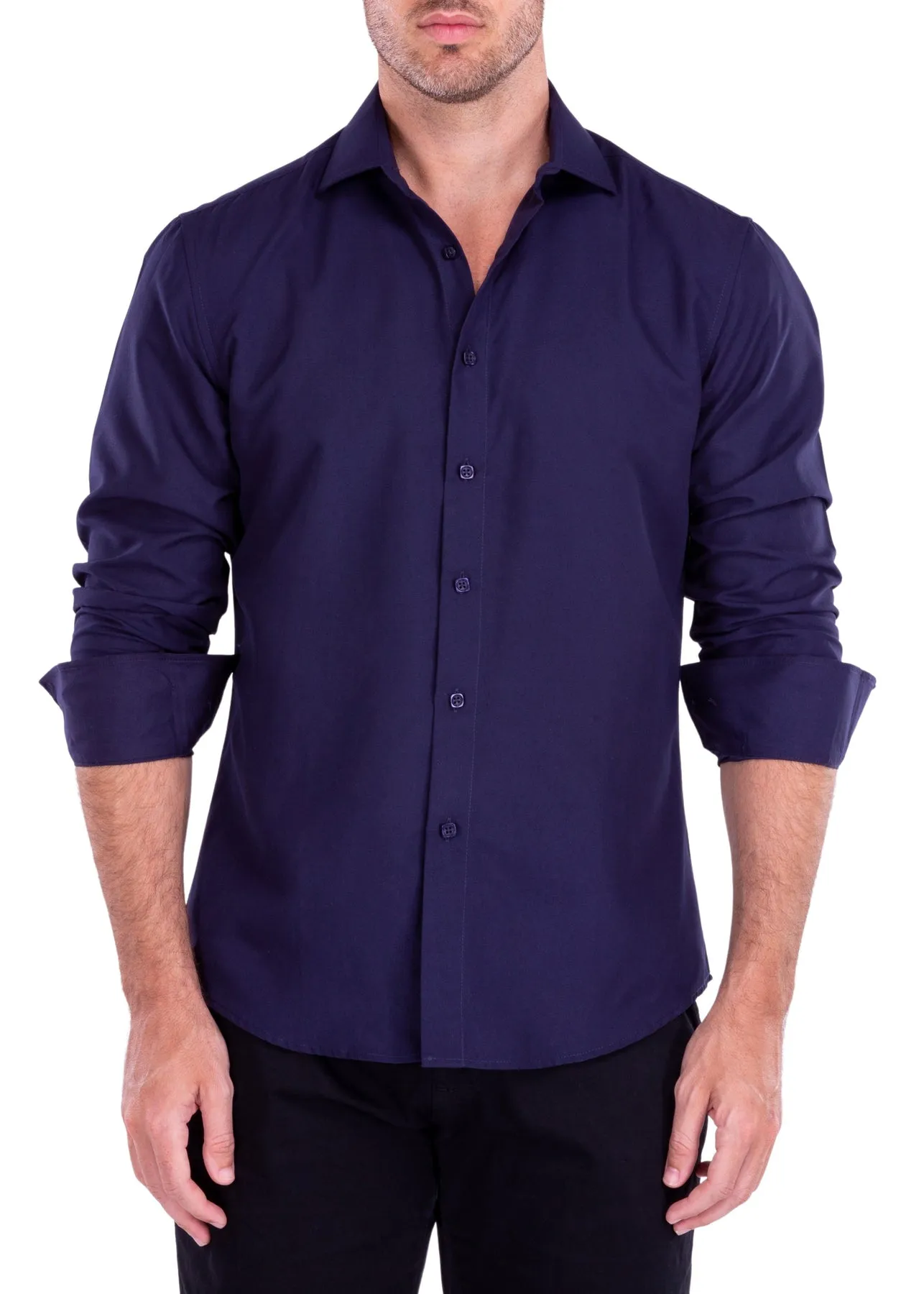 Men's Plain Formal/Casual Shirt Long Sleeves | 212350P Black, Navy, Red, Royal, Red, White