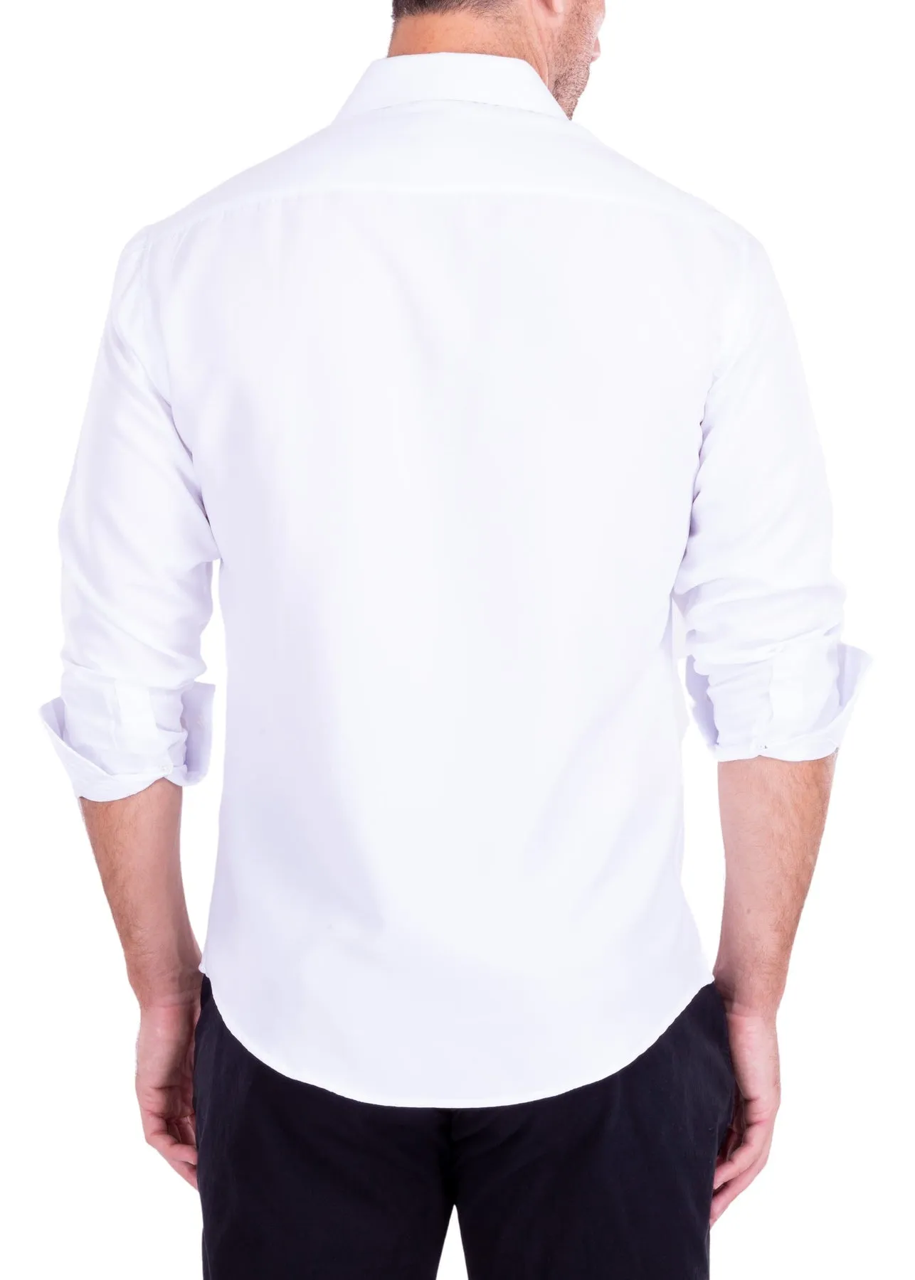 Men's Plain Formal/Casual Shirt Long Sleeves | 212350P Black, Navy, Red, Royal, Red, White