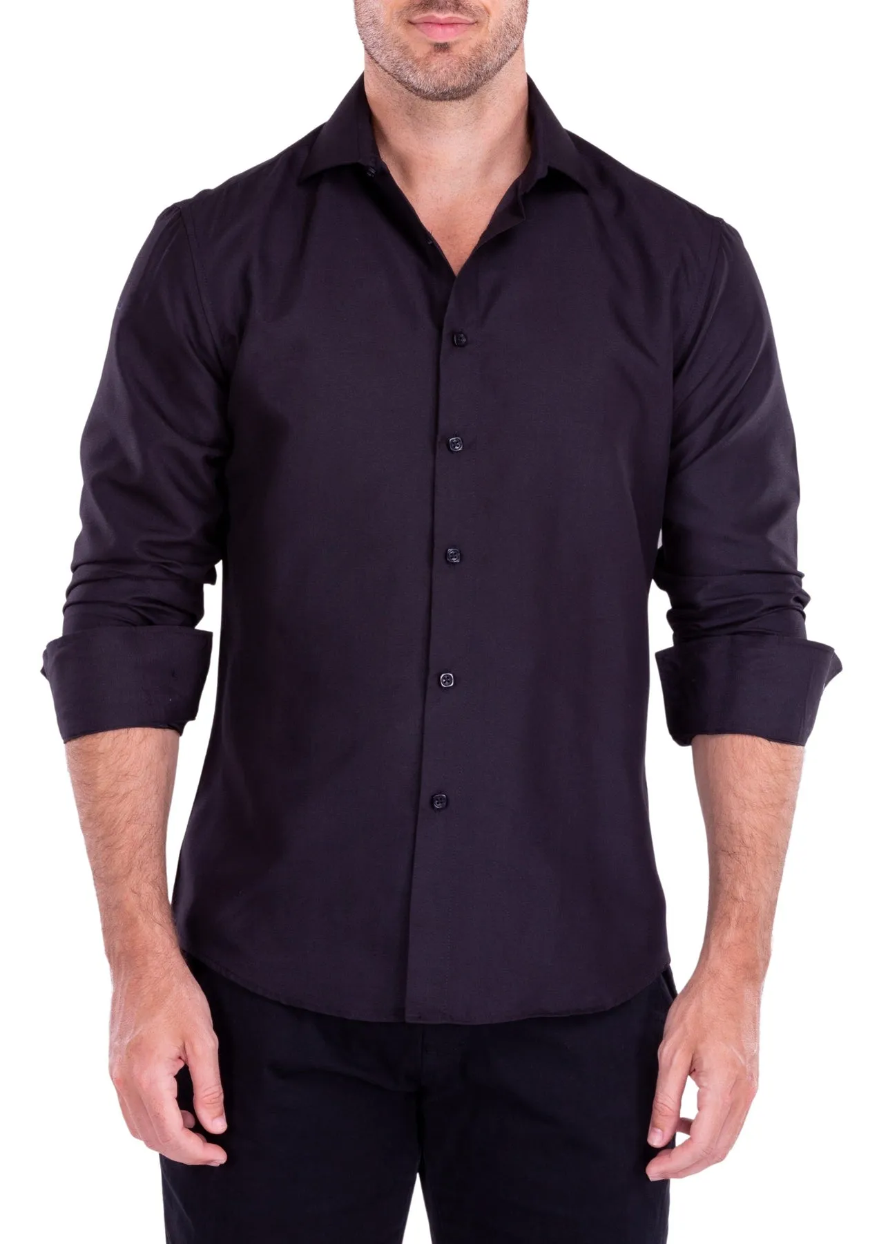 Men's Plain Formal/Casual Shirt Long Sleeves | 212350P Black, Navy, Red, Royal, Red, White