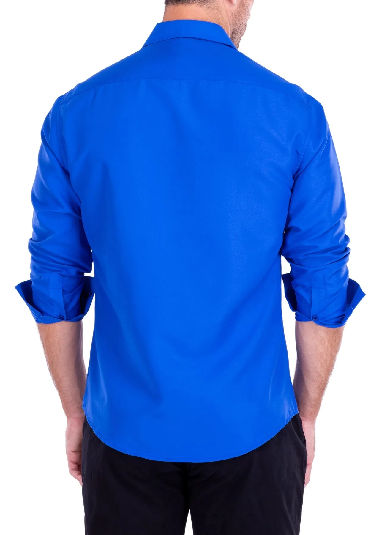 Men's Plain Formal/Casual Shirt Long Sleeves | 212350P Black, Navy, Red, Royal, Red, White