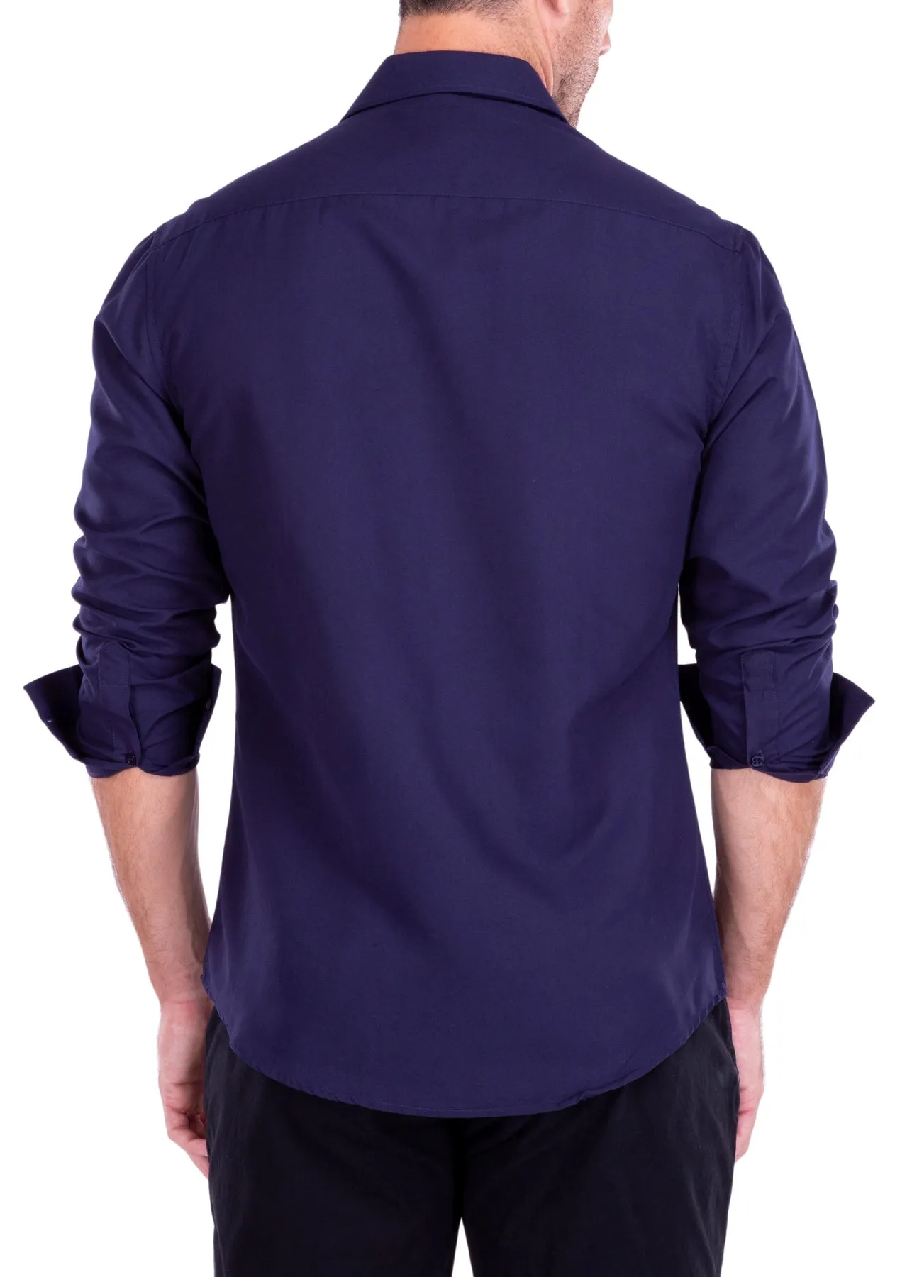 Men's Plain Formal/Casual Shirt Long Sleeves | 212350P Black, Navy, Red, Royal, Red, White