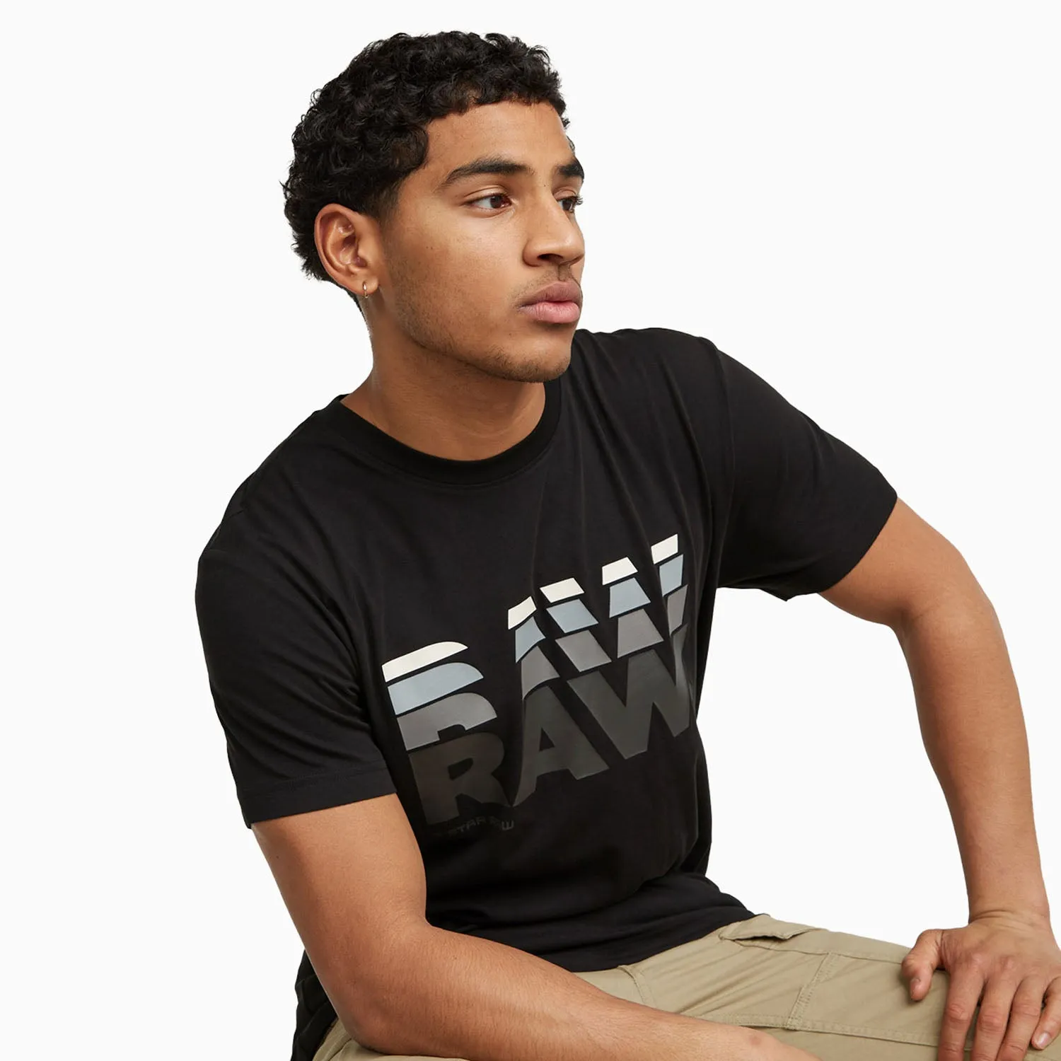 Men's Raw Graphic Crew Neck T Shirt