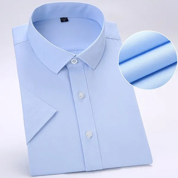 Men's Short Sleeve Solid Basic Dress Shirts