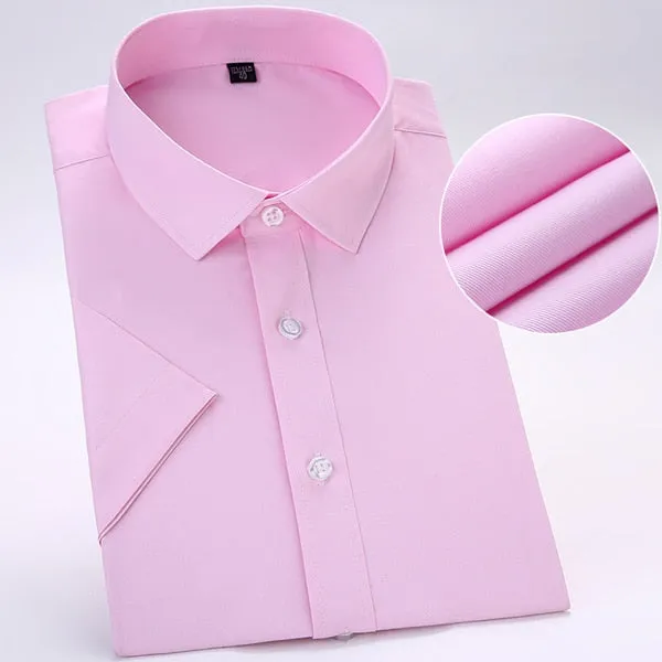 Men's Short Sleeve Solid Basic Dress Shirts