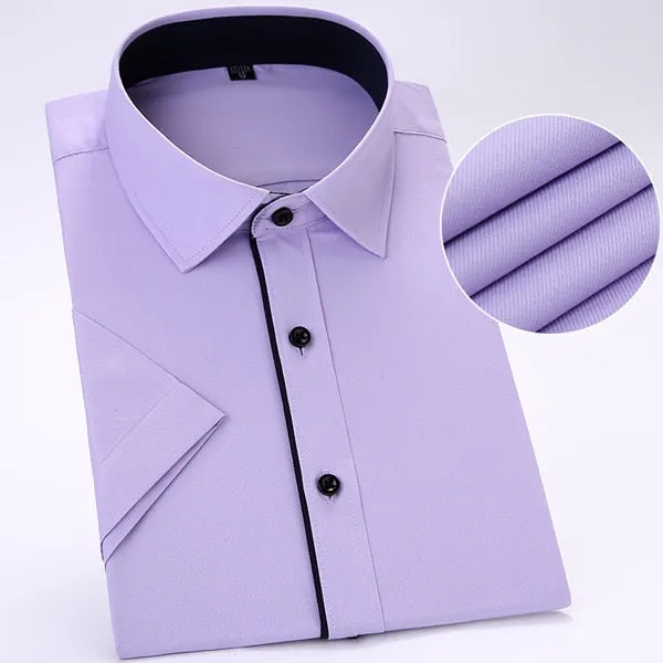 Men's Short Sleeve Solid Basic Dress Shirts