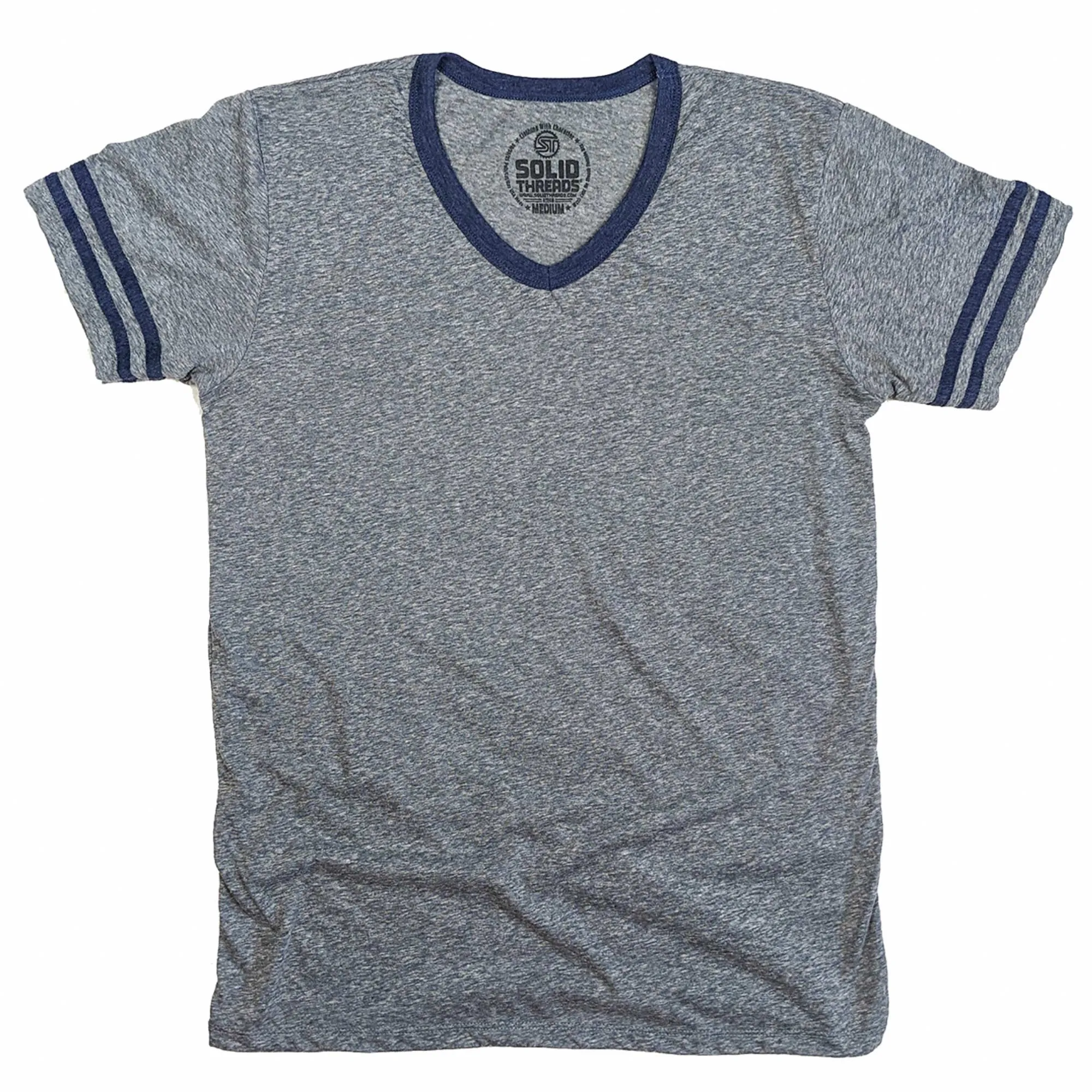 Men's Solid Threads V-Neck T-shirt