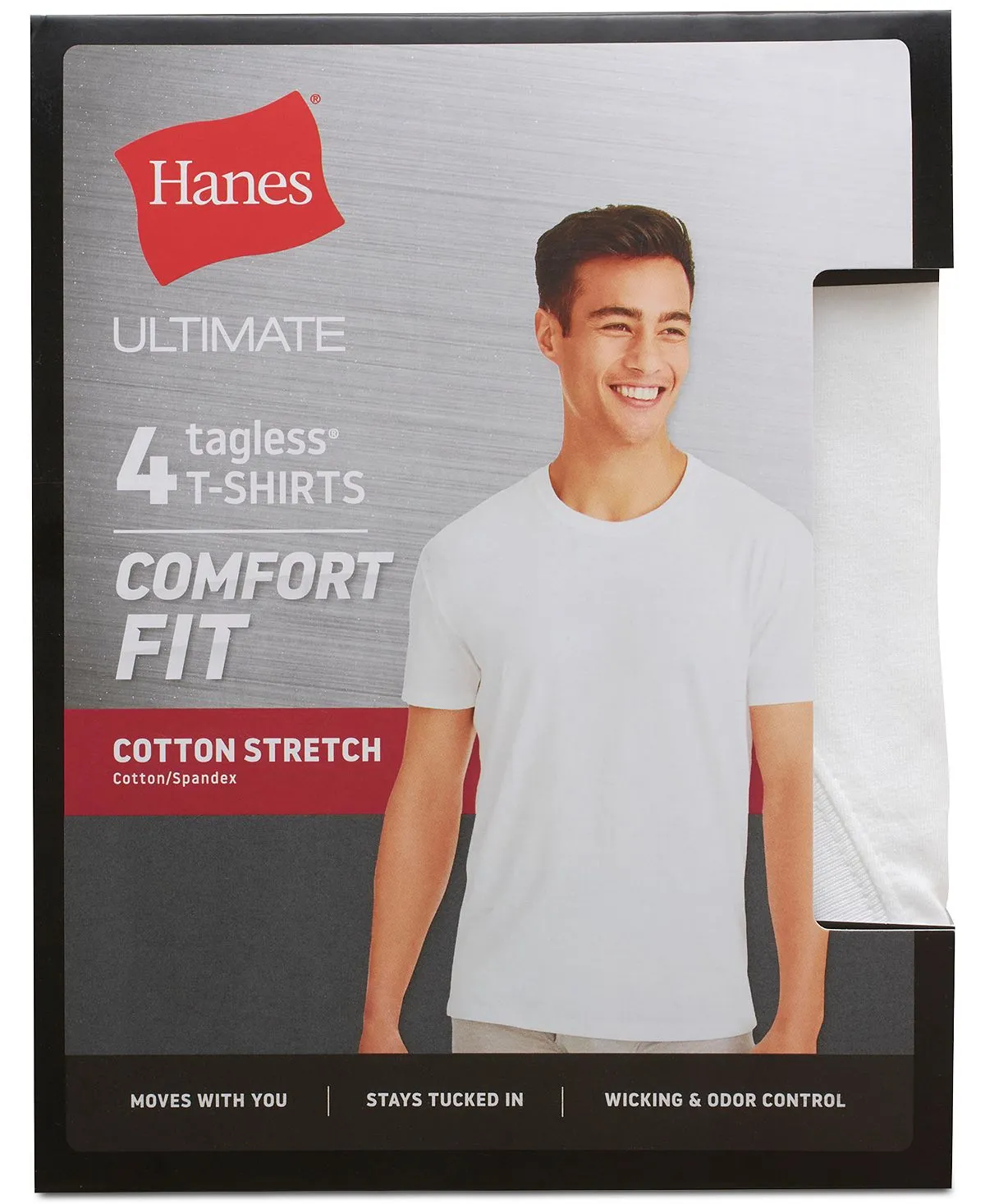 Men's Ultimate, 4 pcs. Hanes Moisture-Wicking Stretch T-Shirts