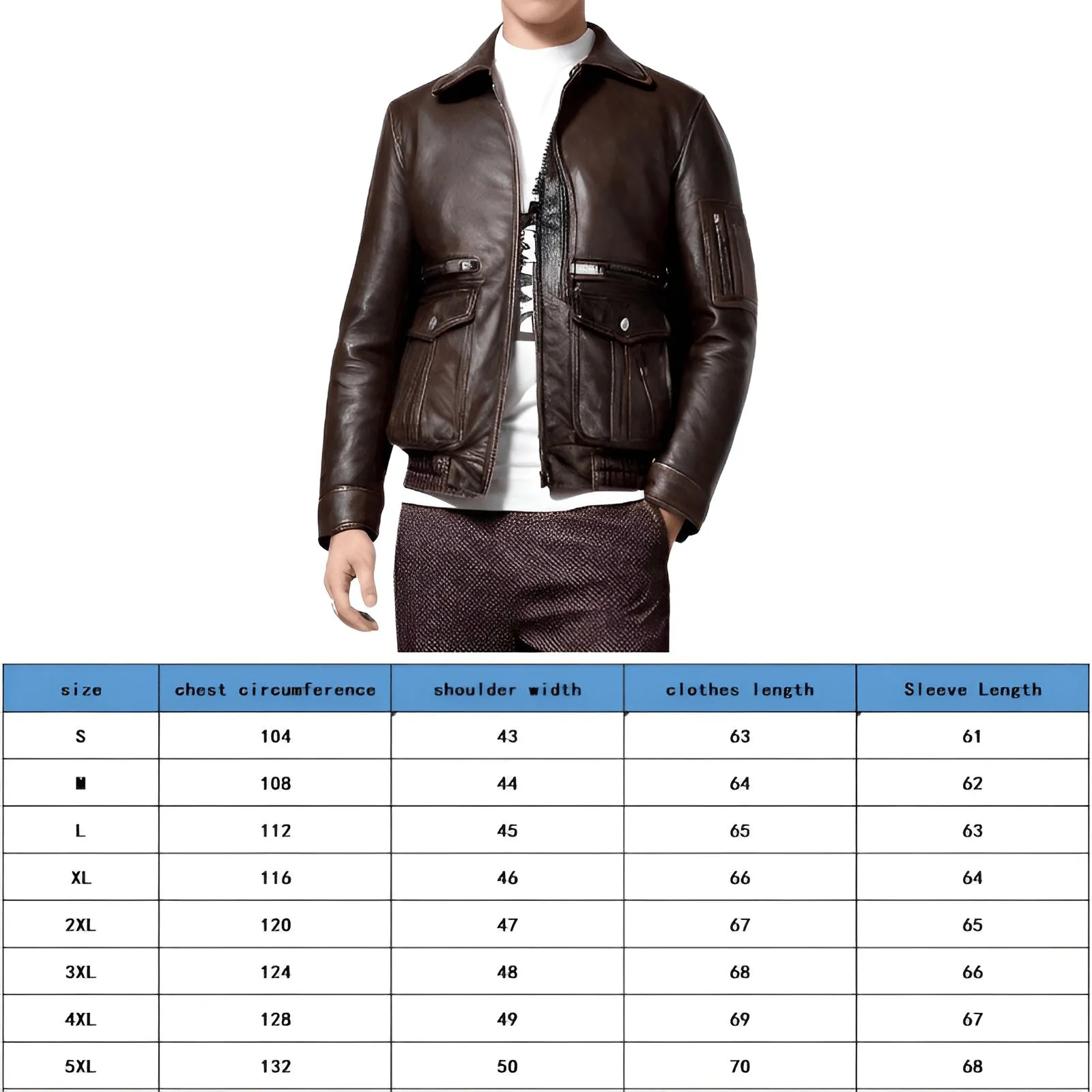 Men's Vintage Leather Jacket Stone Milled Cowhide Bomber Jacket Brown Calfskin Motorcycle Jacket