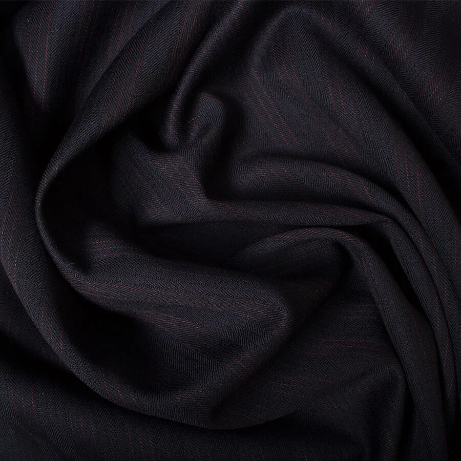 Midnight Blue Superfine Striped Wool