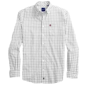 NC State Wolfpack Johnnie-O Grey and White Archie Oxford Long Sleeve Button Down