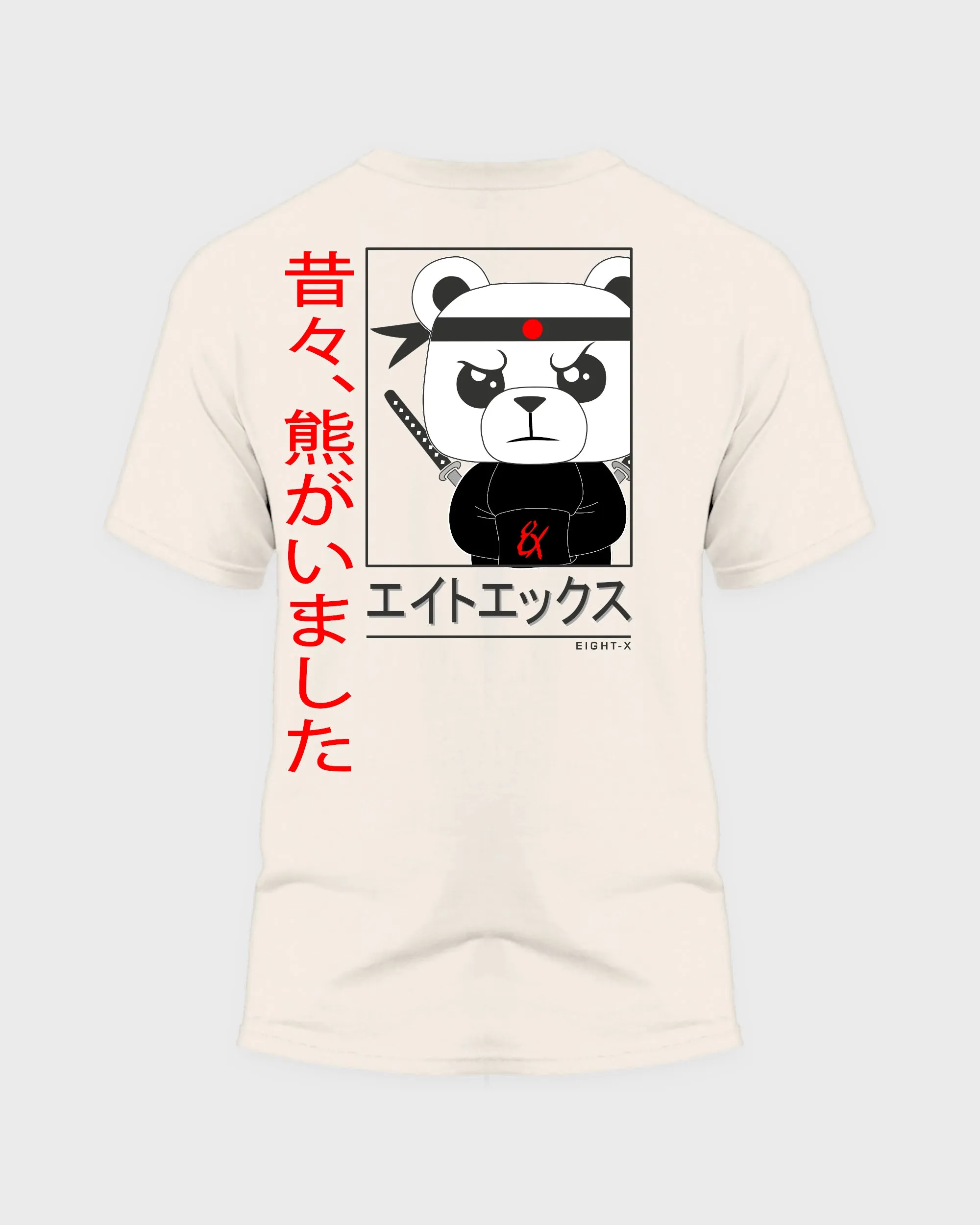 Ninja Polar Bear Oversized Graphic T-Shirt - Off White