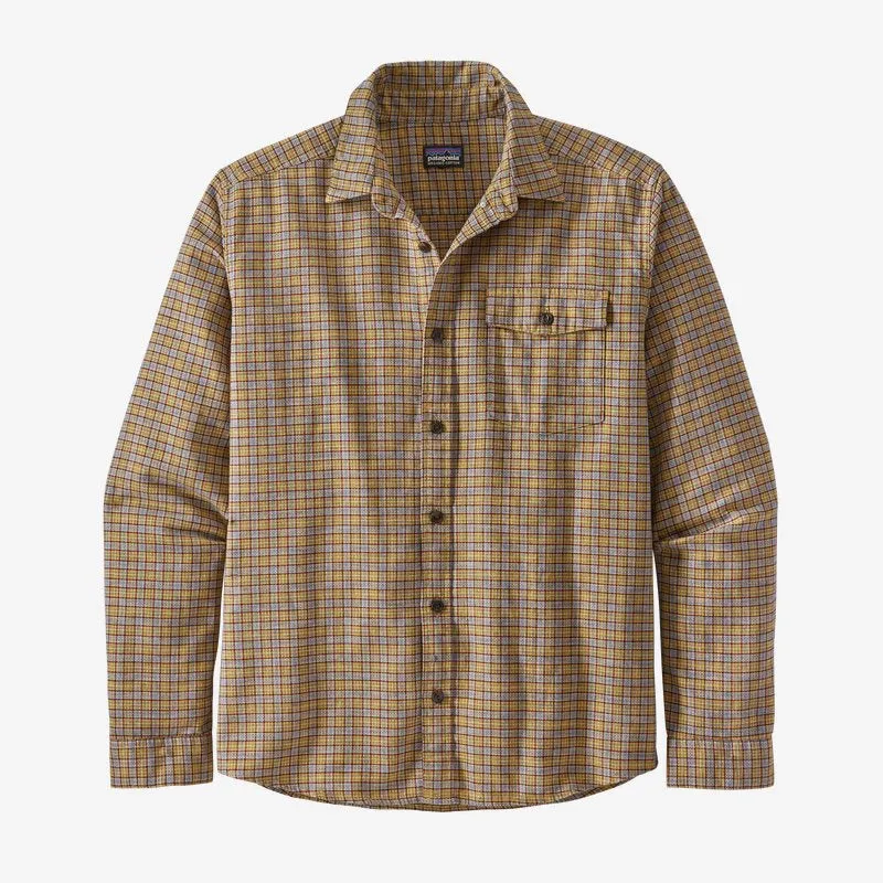 Patagonia Men's LS Lightweight Fjord Flannel Shirt/Santa Paula: Mountain Yellow