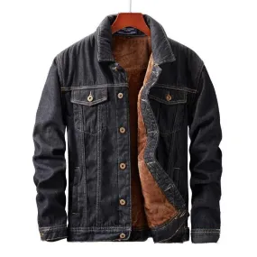 Paulo Men's Fleece Denim Jean Jacket