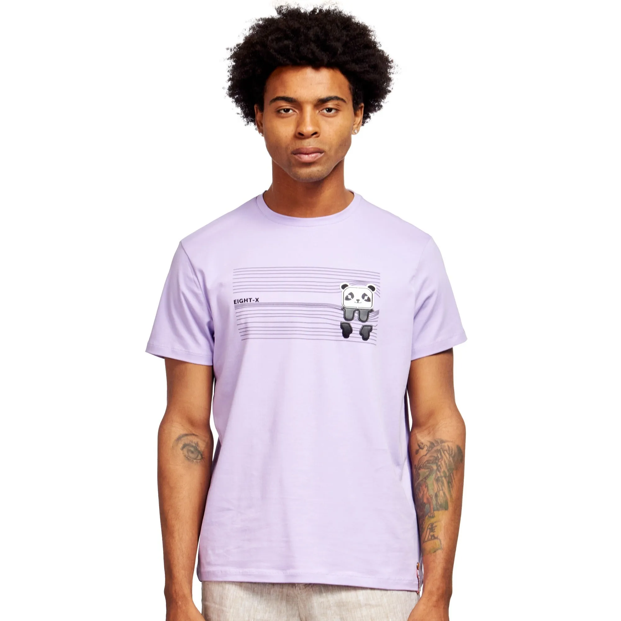 Peek-A-Boo Panda Graphic T-Shirt - Purple