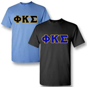 Phi Kappa Sigma Lettered T-Shirt, 2-Pack Bundle Deal - TWILL