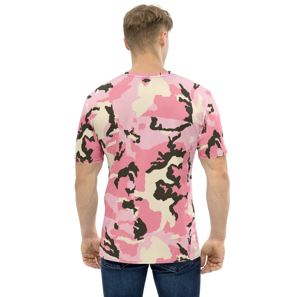 Pink Camouflage Men's T-shirt, Camo Army Print Luxury Tees For Men- Made in USA/EU/MX