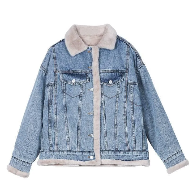 Pre Order:  Reversible Faux Lambswool Denim Jacket