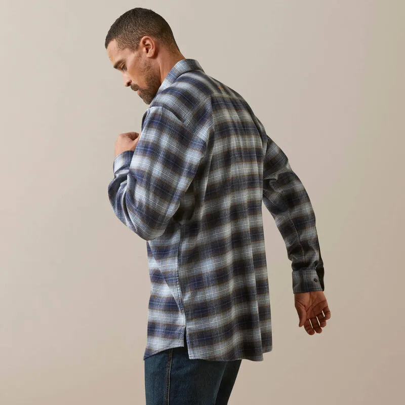 Rebar Flannel Dura Stretch Work Shirt - Blue Khaki