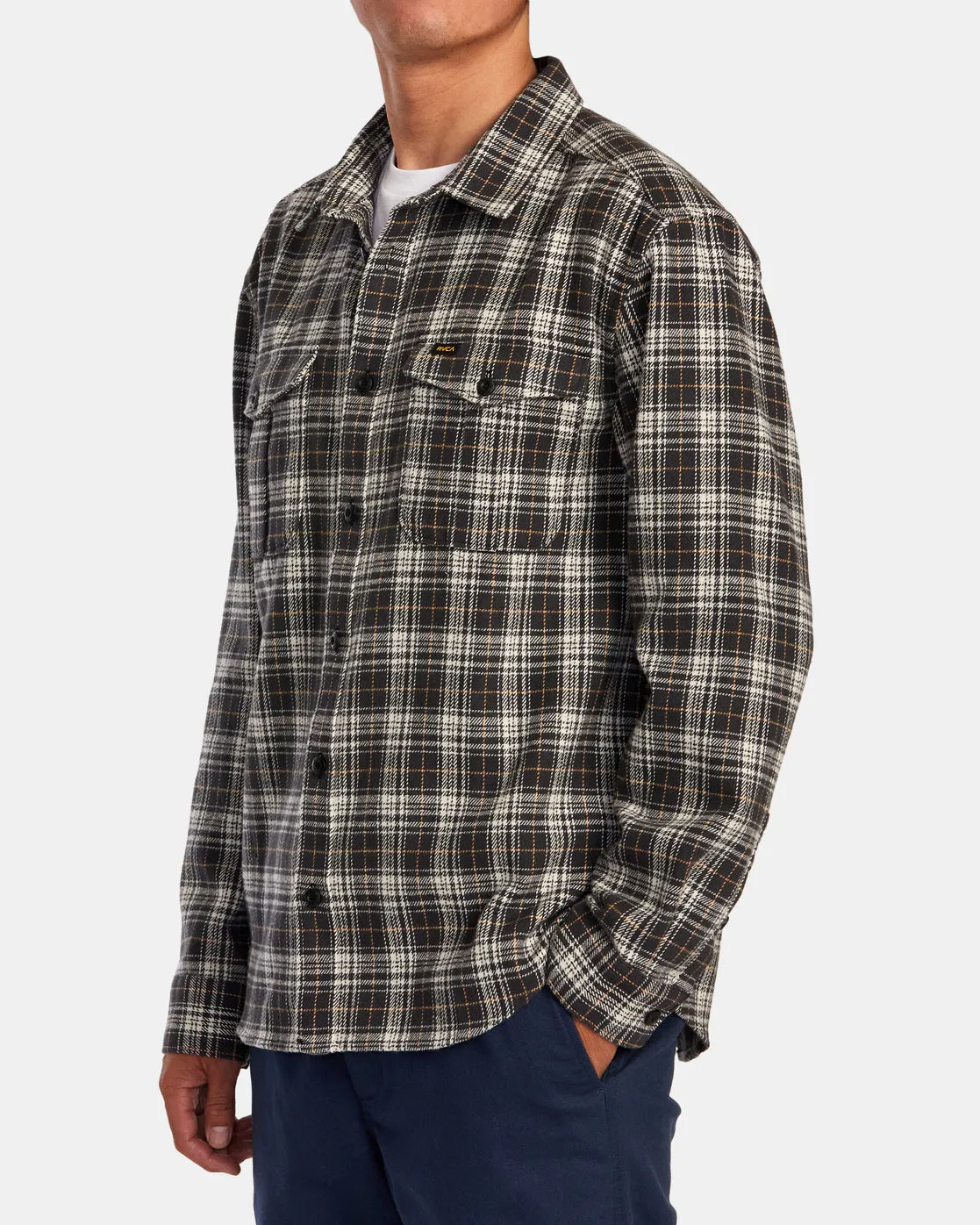 Reynolds Long Sleeve Flannel Shirt - Black