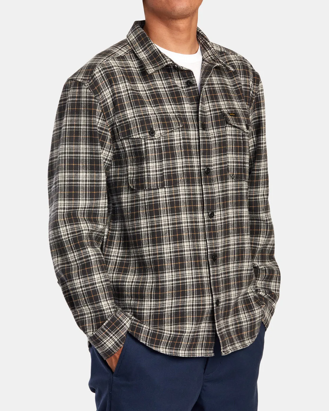 Reynolds Long Sleeve Flannel Shirt - Black