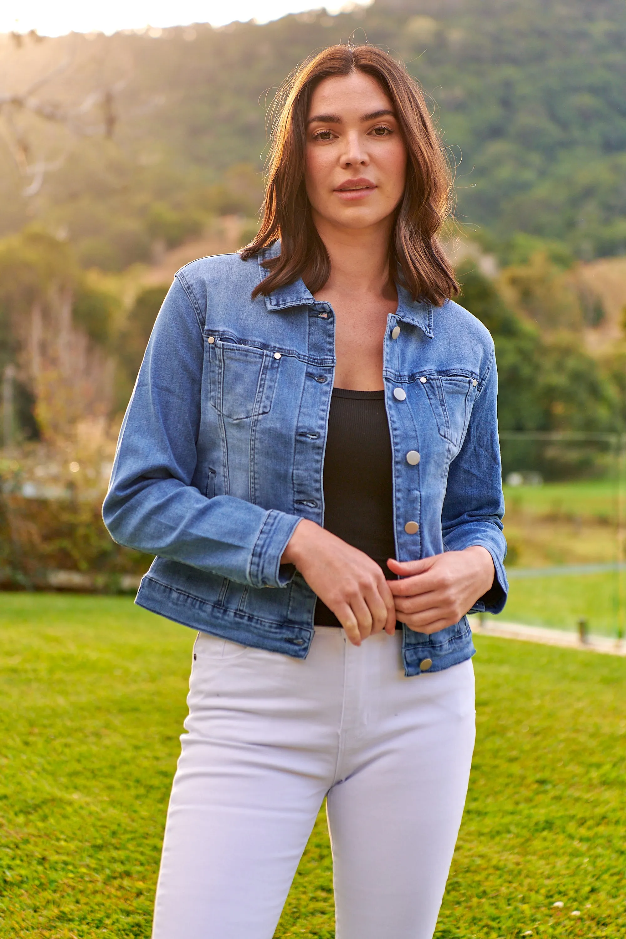 Tamsyn Blue Collared Denim Jacket