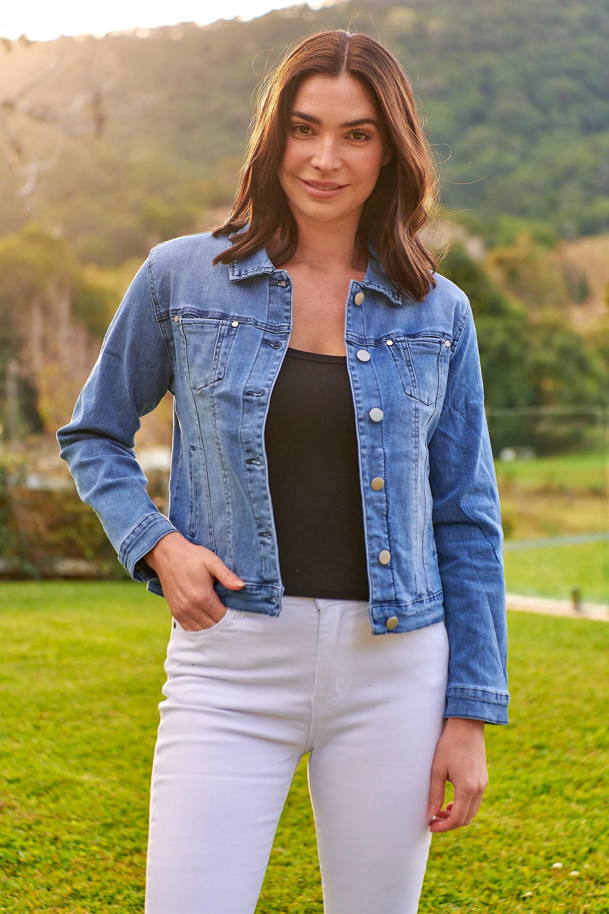 Tamsyn Blue Collared Denim Jacket