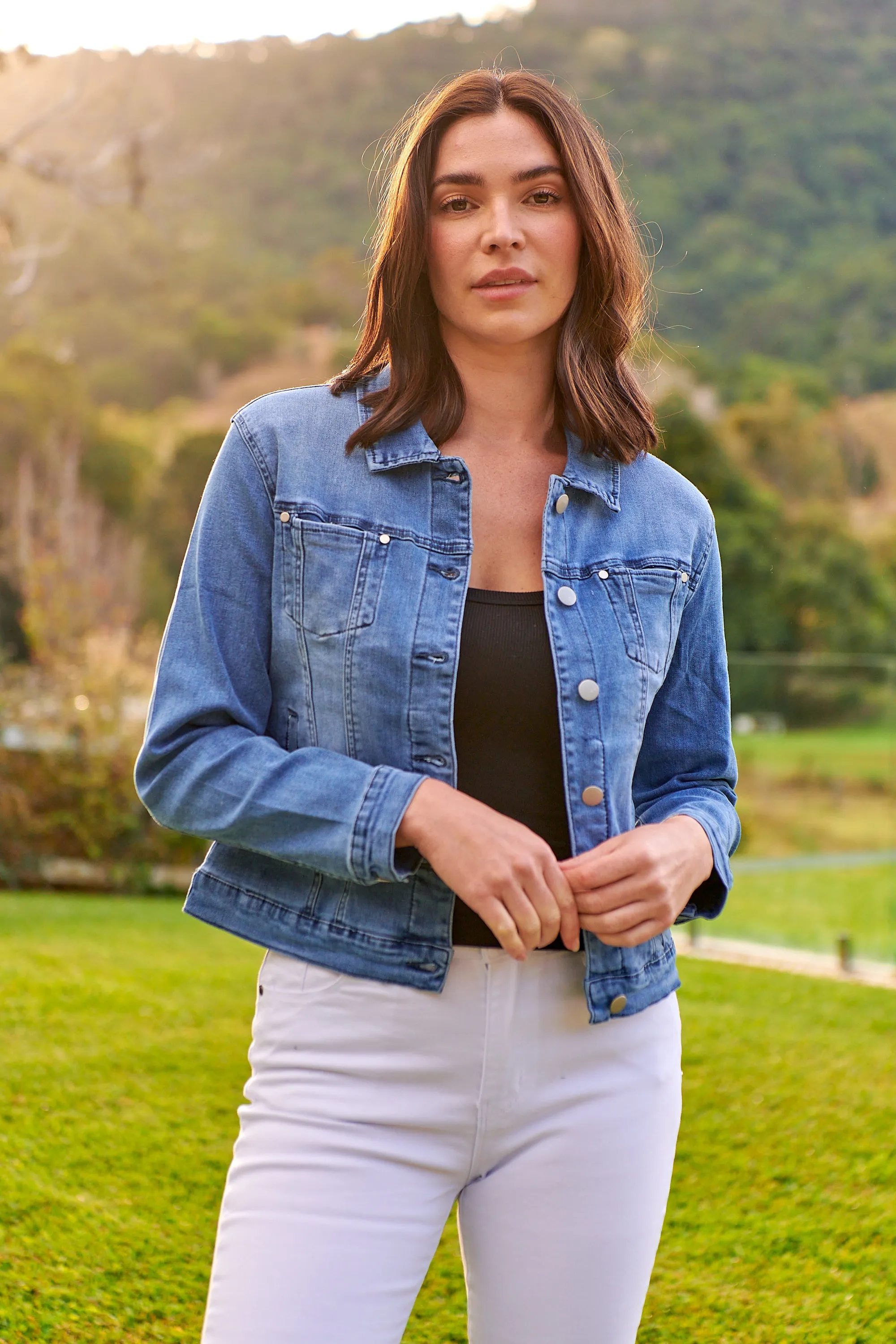 Tamsyn Blue Collared Denim Jacket