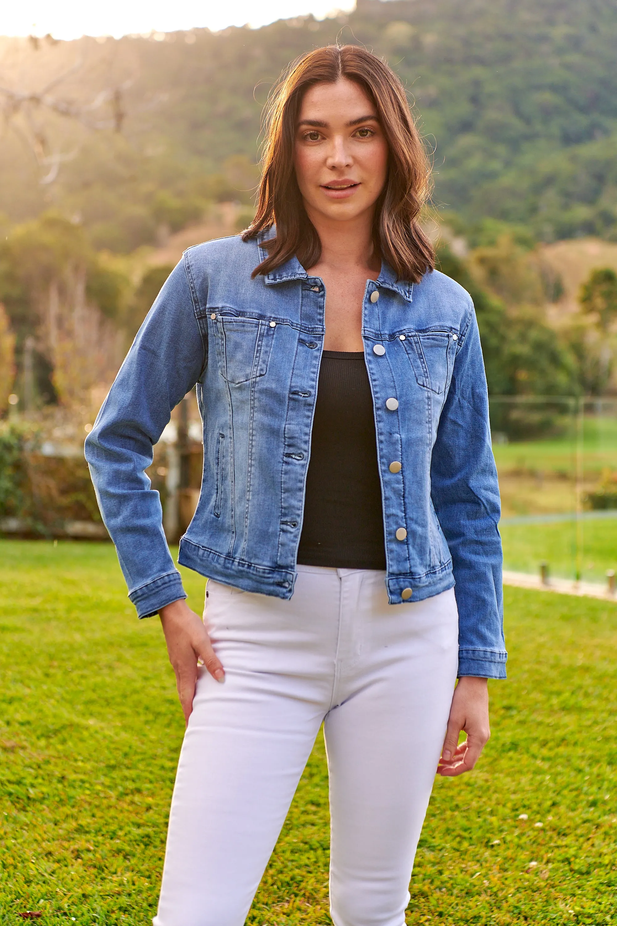 Tamsyn Blue Collared Denim Jacket