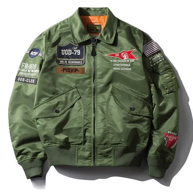 To The Moon Military Bomber Jacket