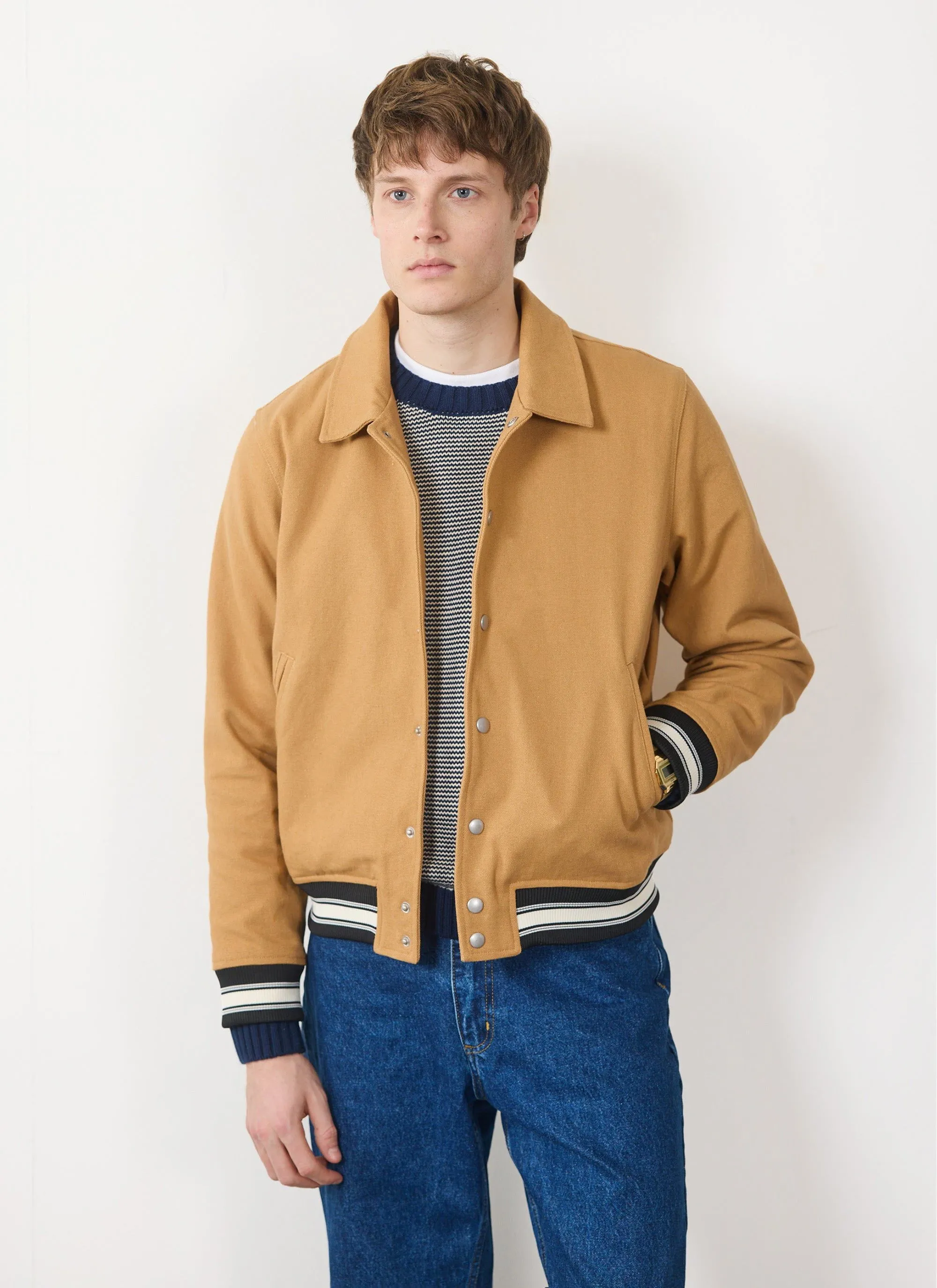 Varsity Bomber | Percival x Ilaria | Tan