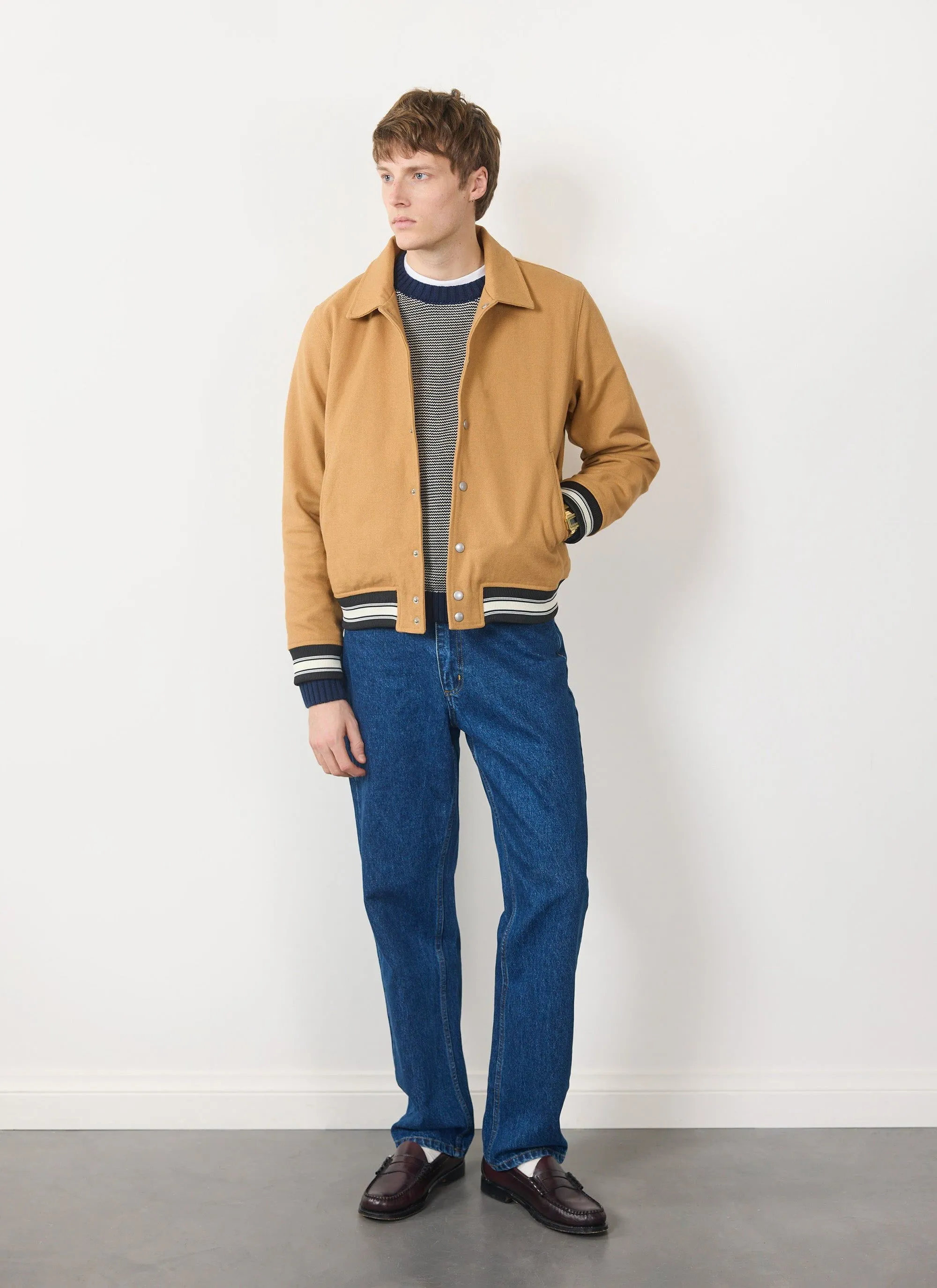 Varsity Bomber | Percival x Ilaria | Tan