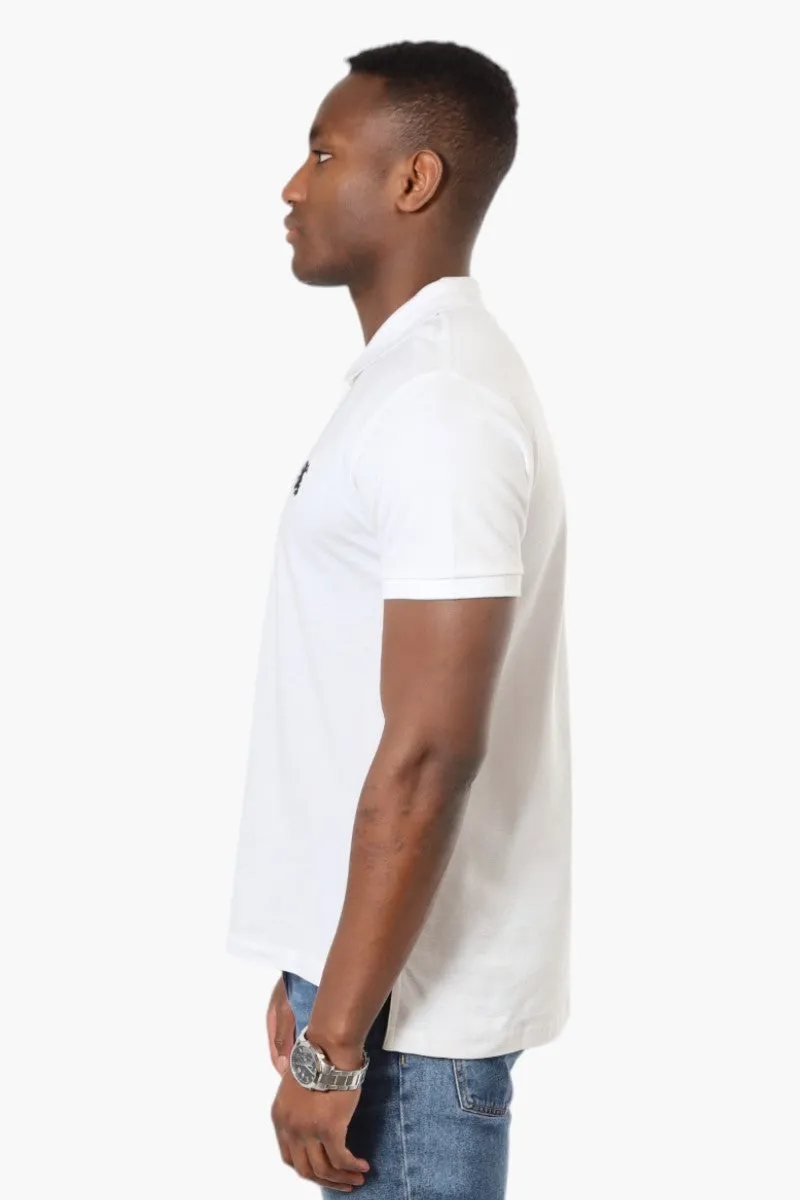 Vroom & Dreesmann Button Up Knit Polo Shirt - White