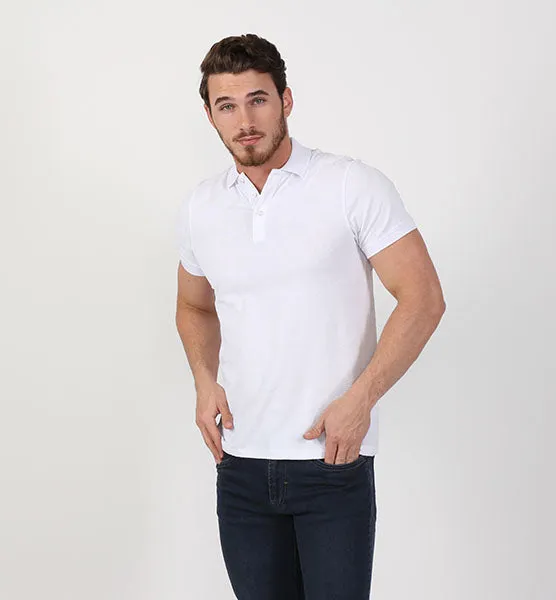 White Flocking Design Polo