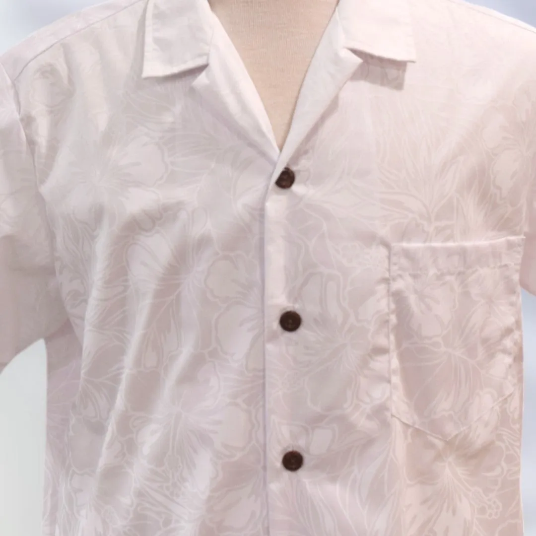 White Hawaiian Shirts | Hibiscus 011