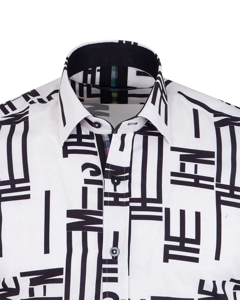 White Letters Print Shirt