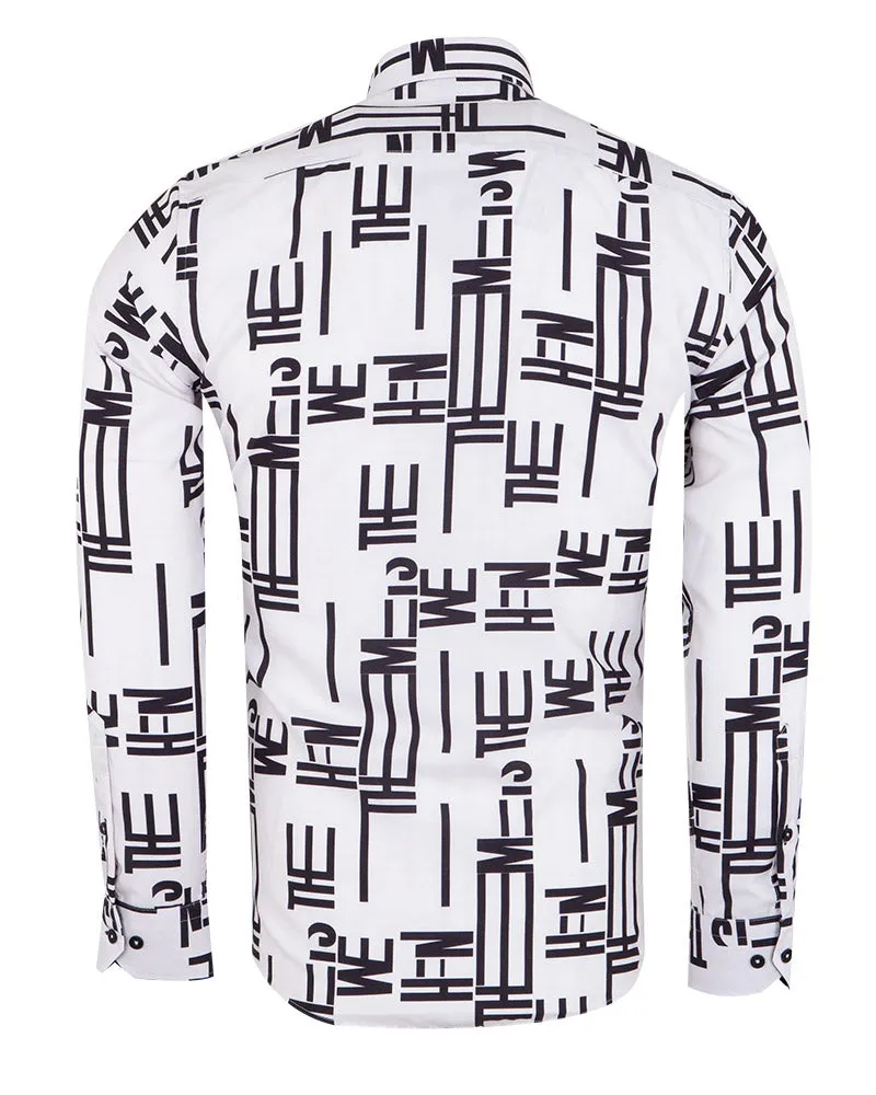 White Letters Print Shirt