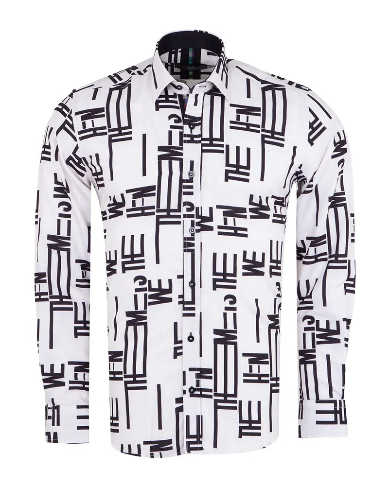 White Letters Print Shirt