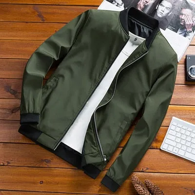 Wiaofellas Spring Men's Bomber Jackets Male Outwear Slim Fit Solid Color Coats Fashion Man Streetwear Baseball Jackets Clothing