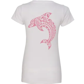 Women's Leaping Dolphin V-Neck Tee